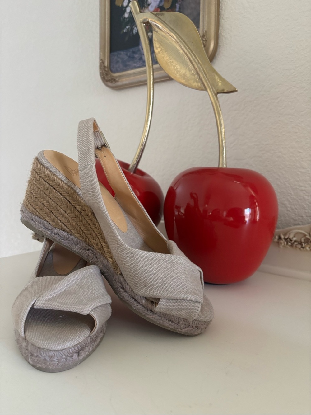 Castaner Beige Espadrille Wedge Sandals - Picture 6 of 6